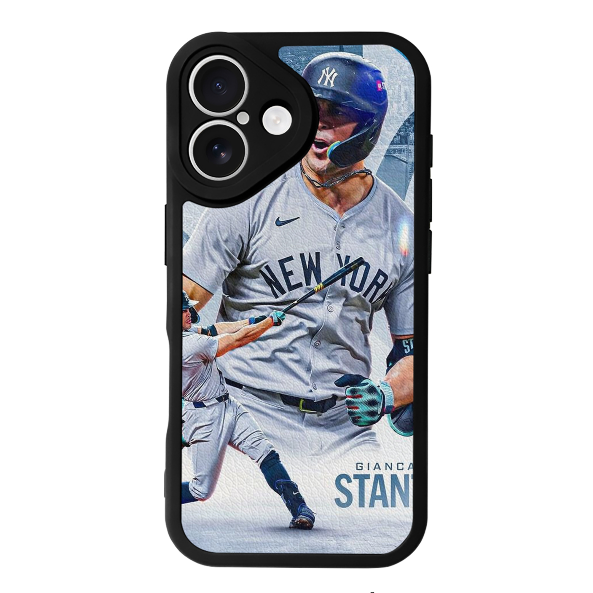 Giancarlo Stanton 24 IPhone 16 Silicone Leather Case – UV Print, Lambskin Texture – Perfect Fit, Wireless Charging Compatible, Scratch Resistant, Precise Cutouts – Stylish Protection For IPhone 16